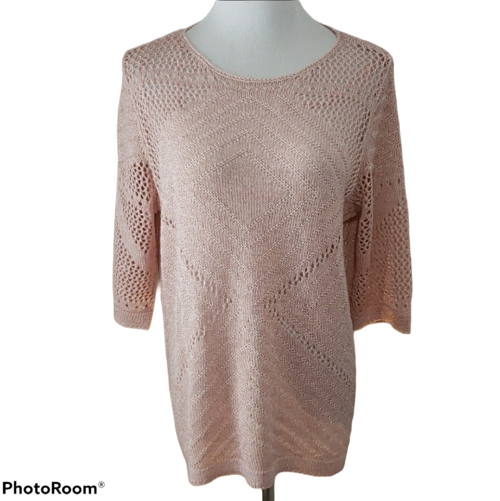 RAIN Pink Sparkly Pullover Sweater - Size Medium